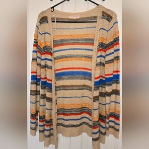 Med Pink Rose Premium Colorful Striped Cardigan